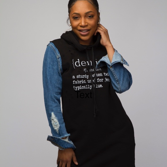 Denim hooded dress size small - Picture 2 of 2